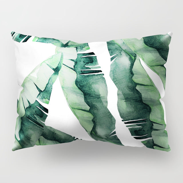 Green Palm Rectangle Outdoor Cushion