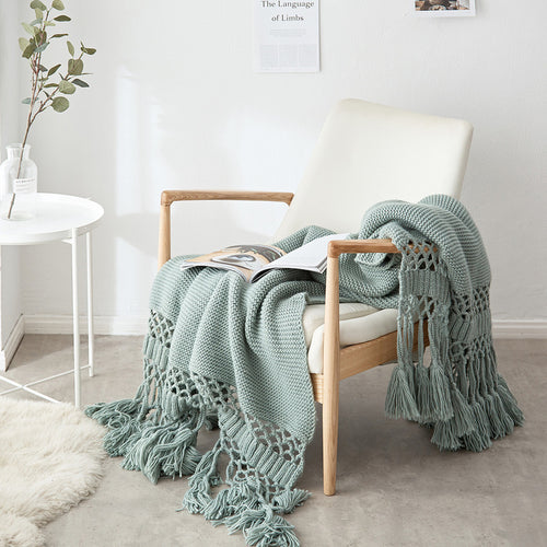 Sage Knitted Throw