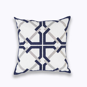 Navy/Taupe Geometric Cushion Cover