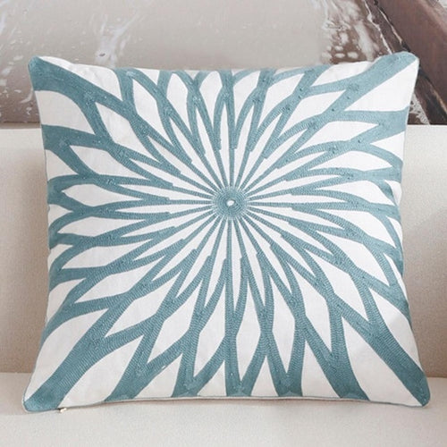 Sage Star Embroidered Cushion Cover