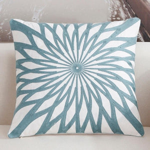 Sage Star Embroidered Cushion Cover