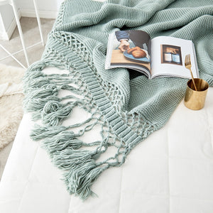 Sage Knitted Throw