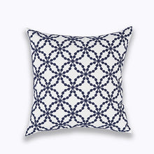 Load image into Gallery viewer, Navy Circular Embroidered Cushion Cover