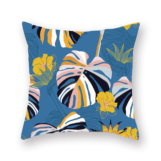 Multi Colour Palm Print Outdoor Cushion