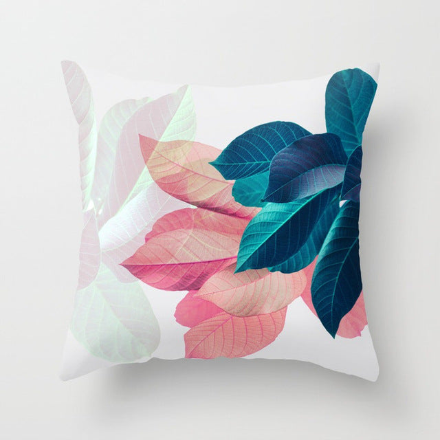 Teal Leaf Outdoor Cushion